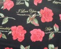 Stems of Dark Red Roses on Black with Gold Embossed Writing